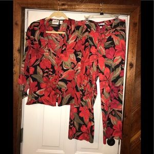 Gorgeous Chico’s Silk 2 pc Capri Outfit sz S M